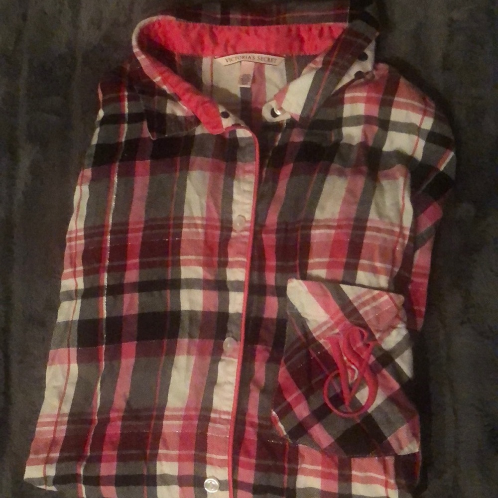 Victoria Secret long sleeved collar shirt small